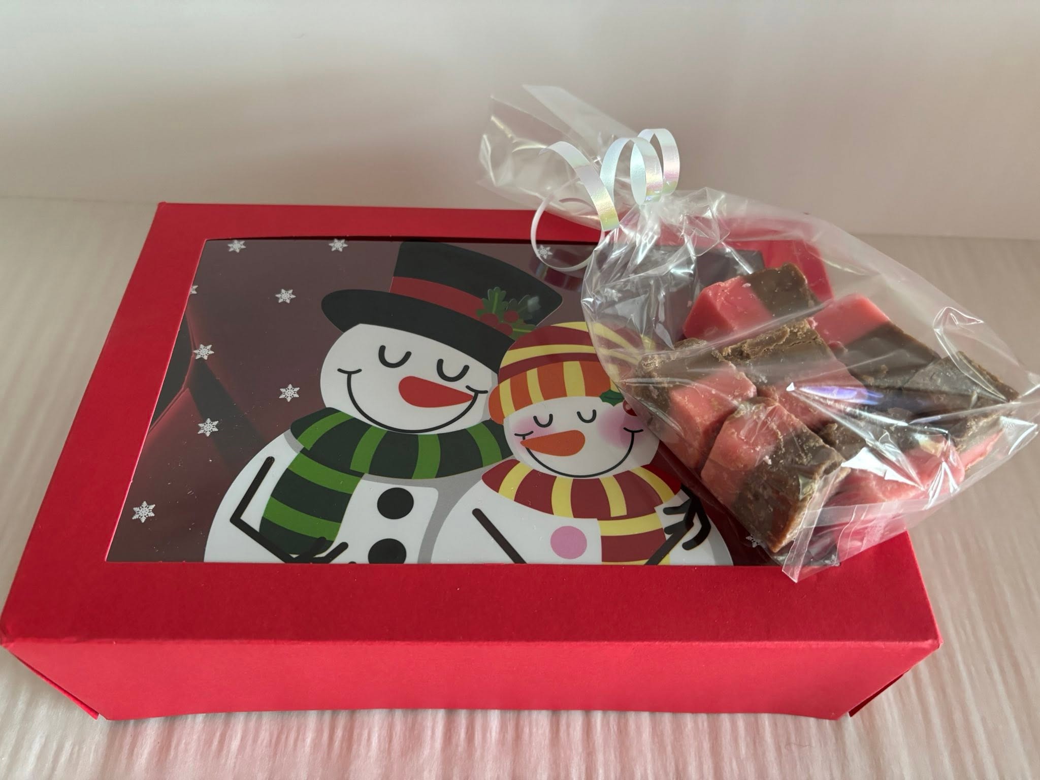 Large Christmas gift box 3 x 100g bags of Fudge