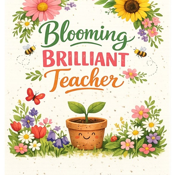 Blooming  Brilliant Teacher -  Plantable Wildflower Seed Card