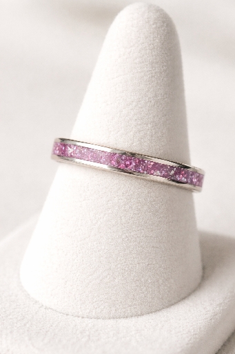 Tungsten Carbide Rose Gold Plated Channel Ring Memorial Jewellery