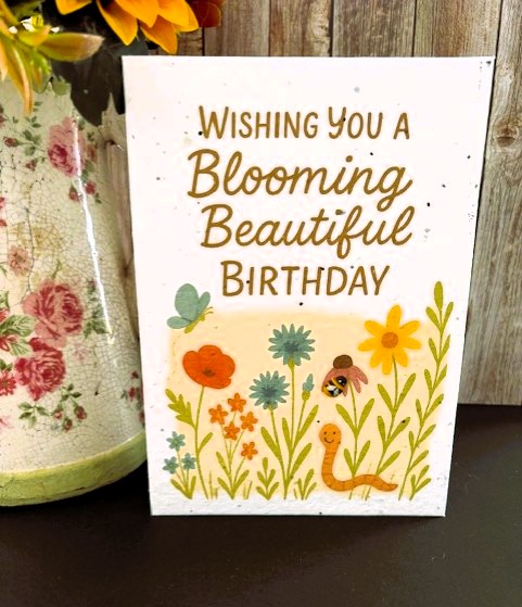 Blooming Beautiful Birthday Card , Plantable Wildflower Seed Card
