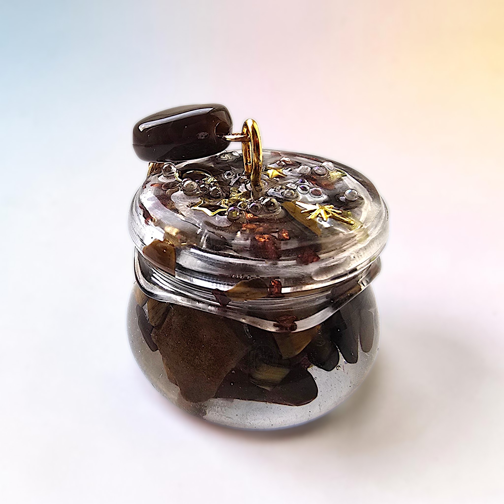 Mini Tiger Eye Jar Charm