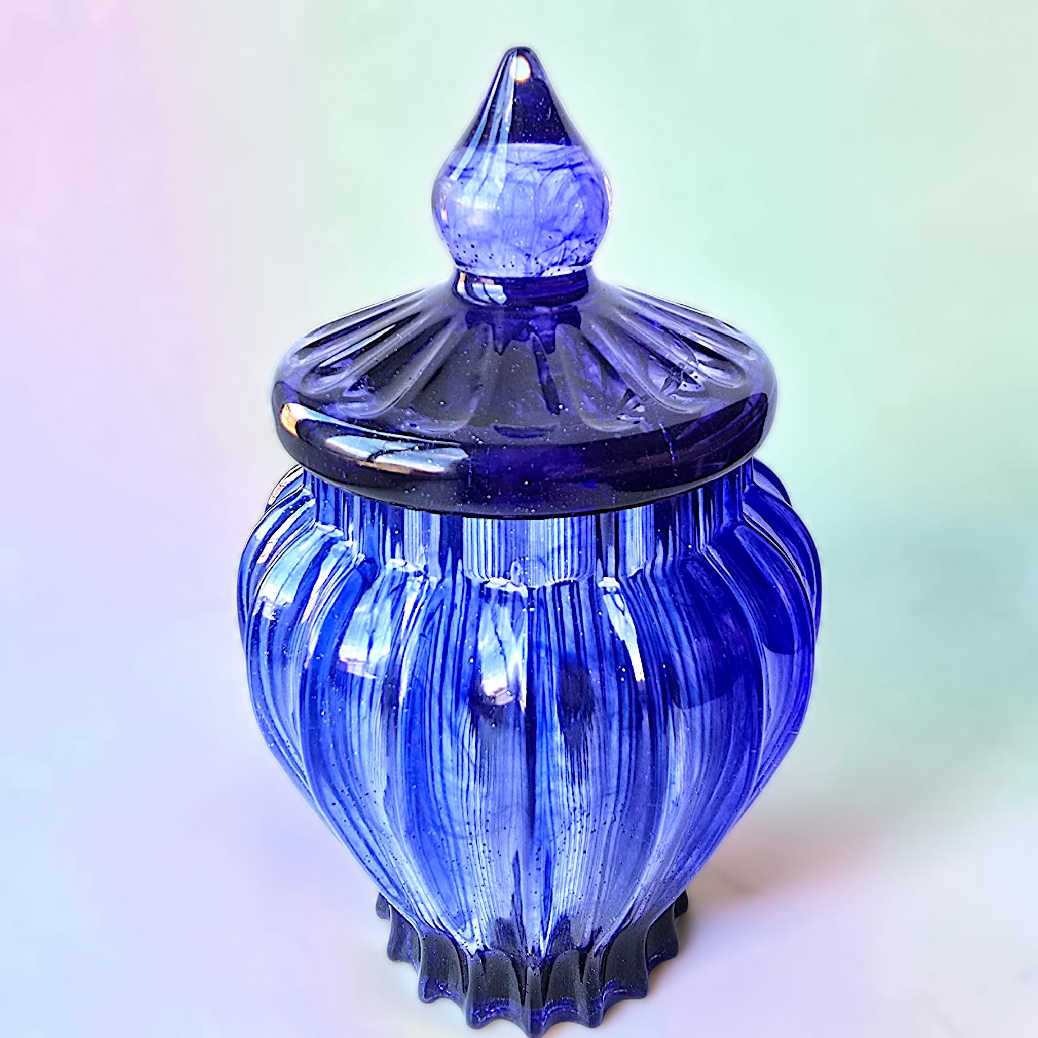 Purple-Black Resin Vase / Jar with Lid