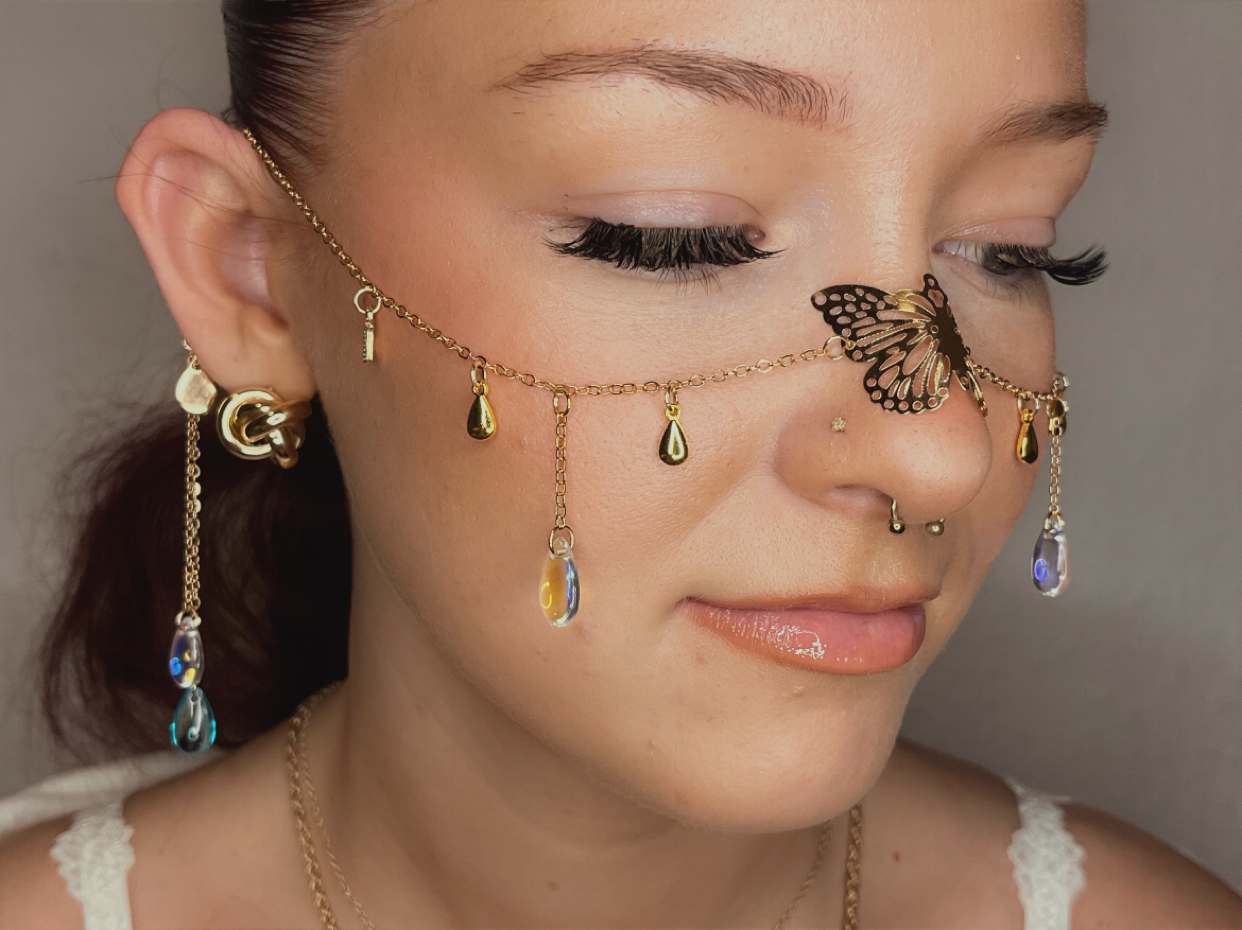 Gold Butterfly Face Chain