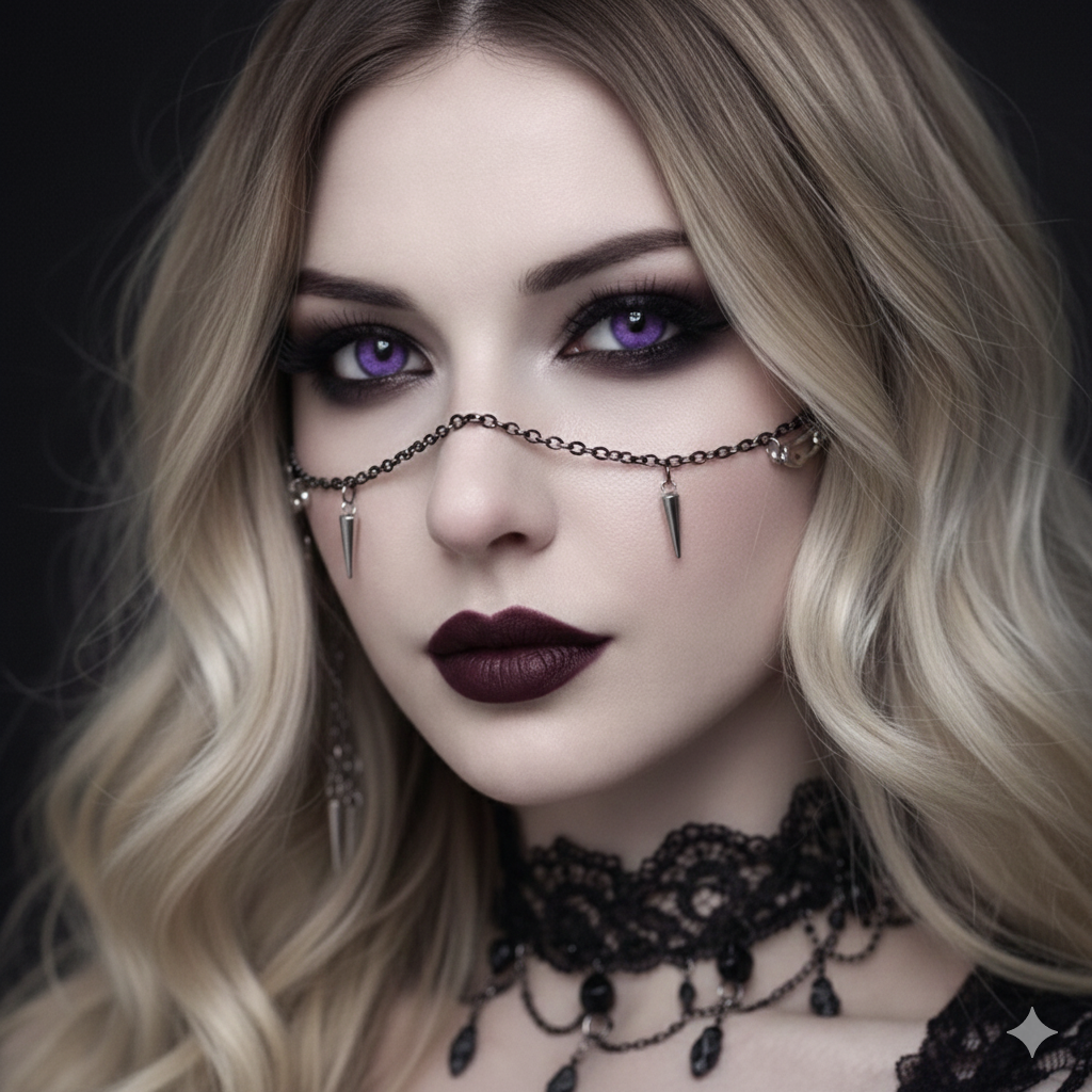 Gothic Face Chain - Safety Pin