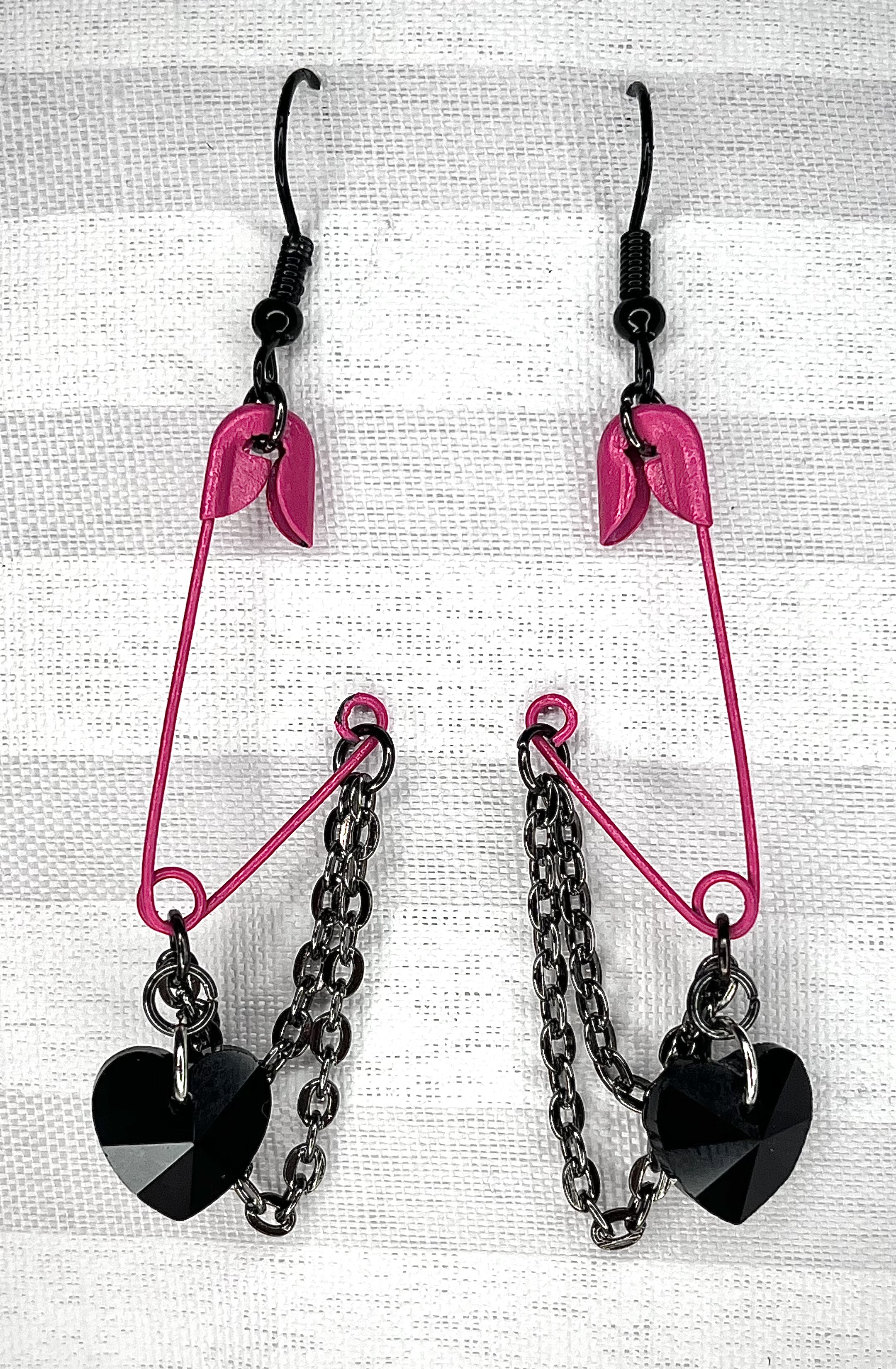 Safety Pin Earrings - Pink