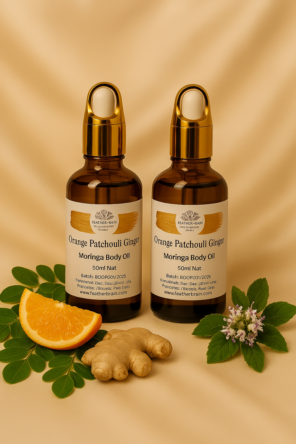 Moringa Body Oil, Orange, Patchouli & Ginger