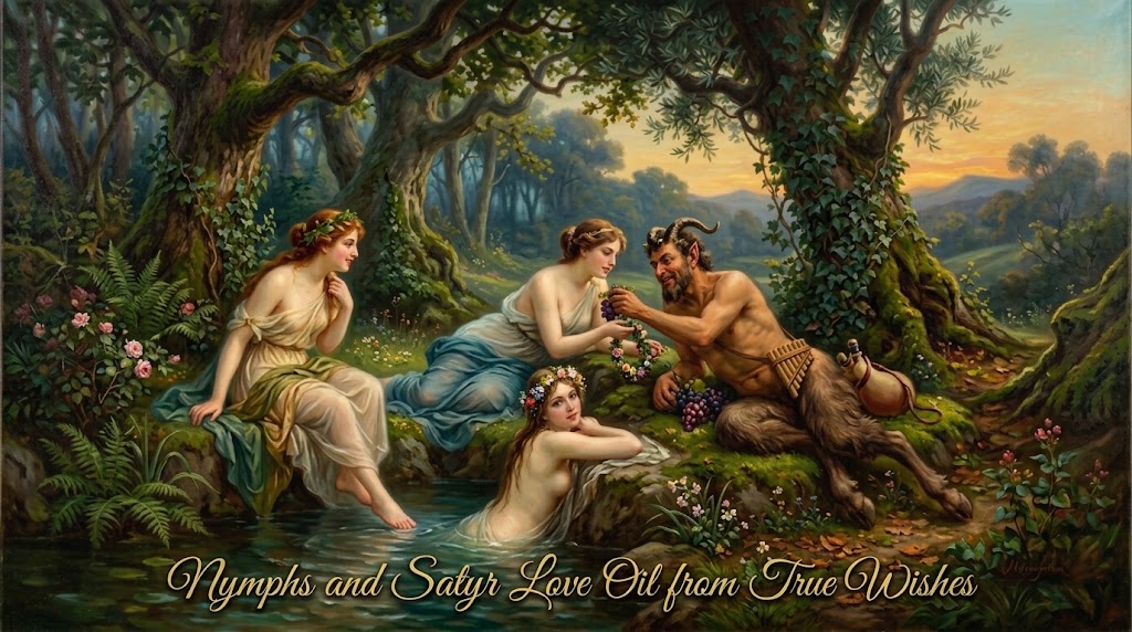 No 243 Nymphs and Satyr love oil.Attracts men to a woman, sexual preference command wonderful gift for your partner pleasant demands,desires