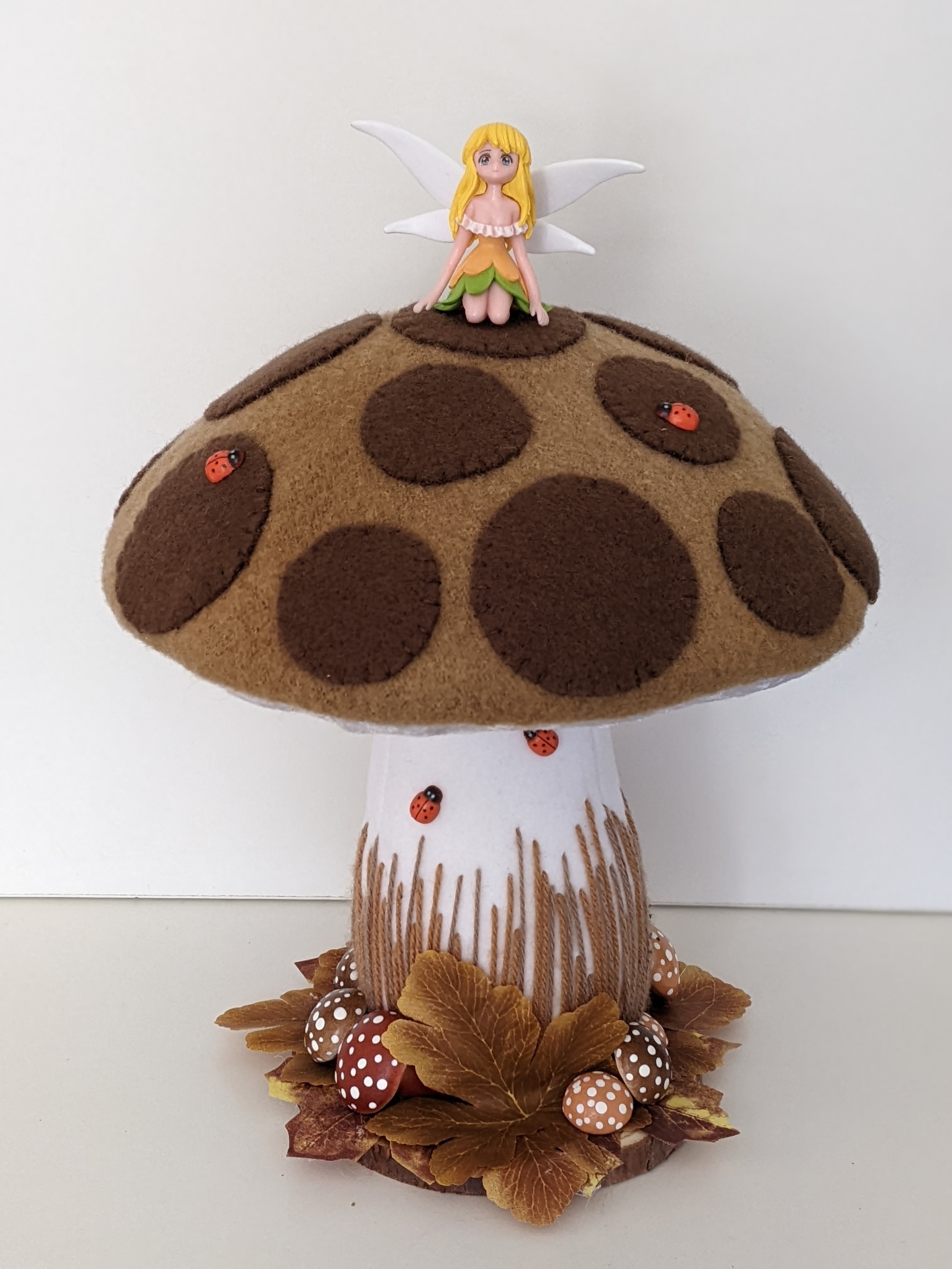 Autumnal Fairy Toadstool, Felt and Fleece