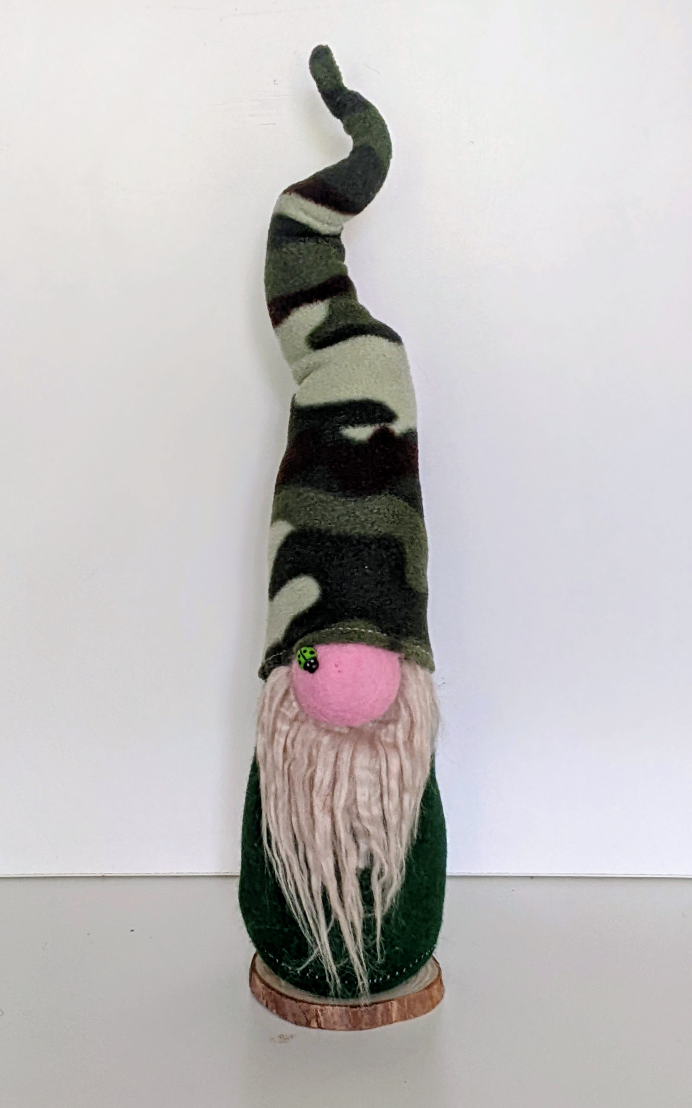 Camouflage Gnome, Felt and Fleece