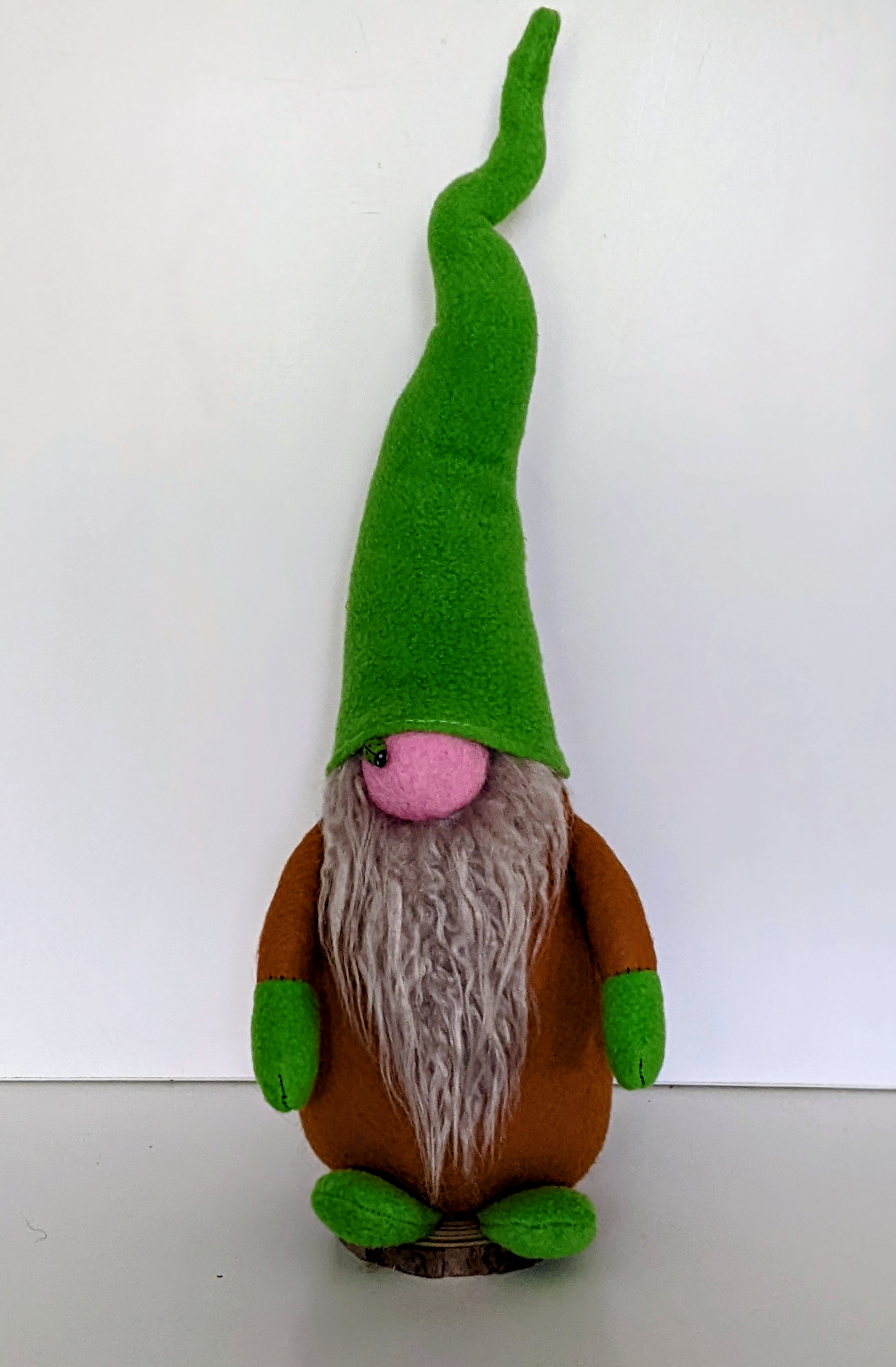 Cheerful Gnome, Felt and Fleece.