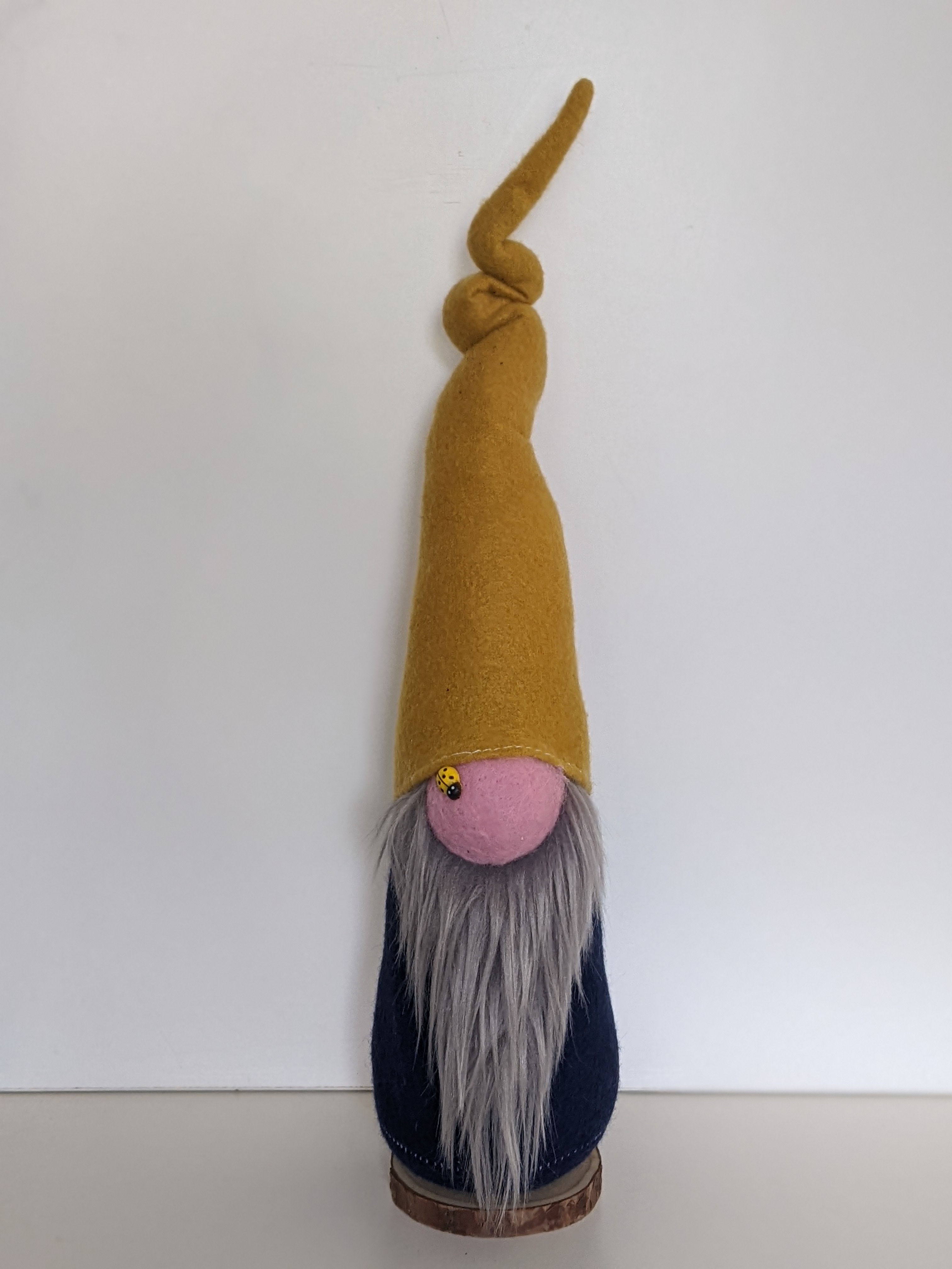 Grey Bearded Gnome, Felt and Fleece.