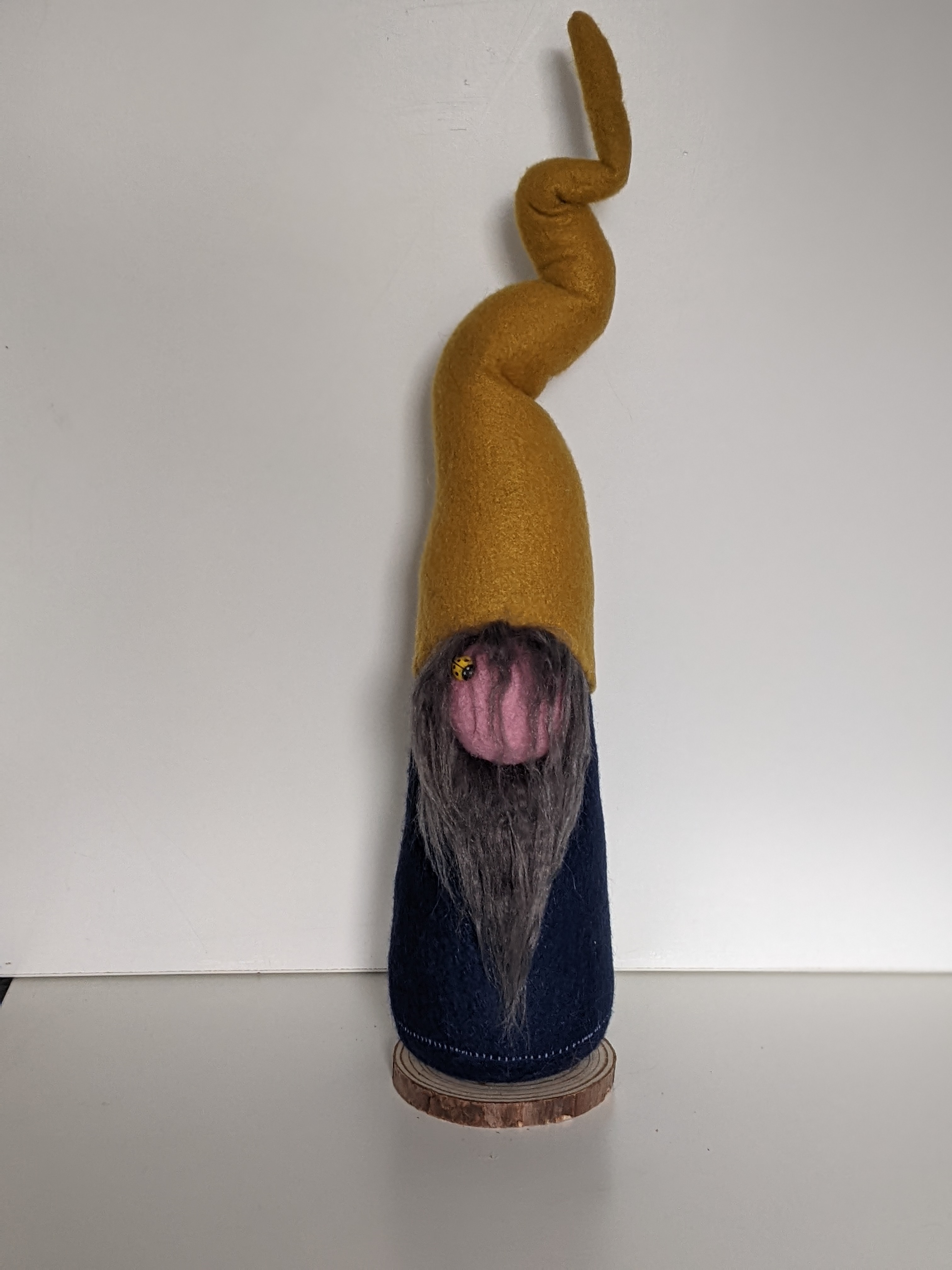 Grey Bearded Gnome, Felt and Fleece.