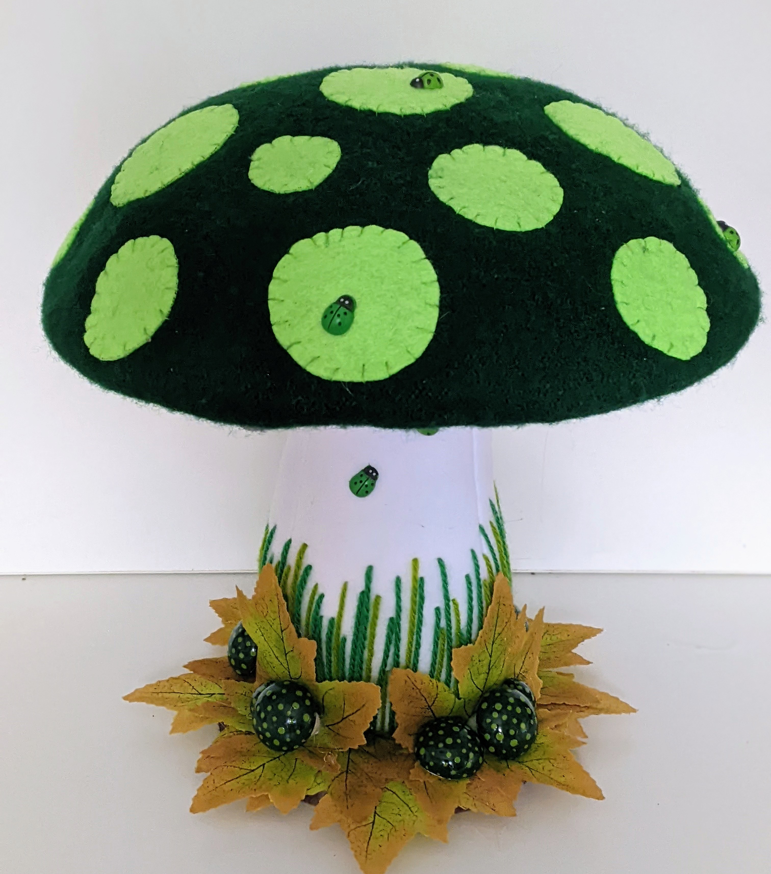 Large Green Toadstool, Felt and Fleece.