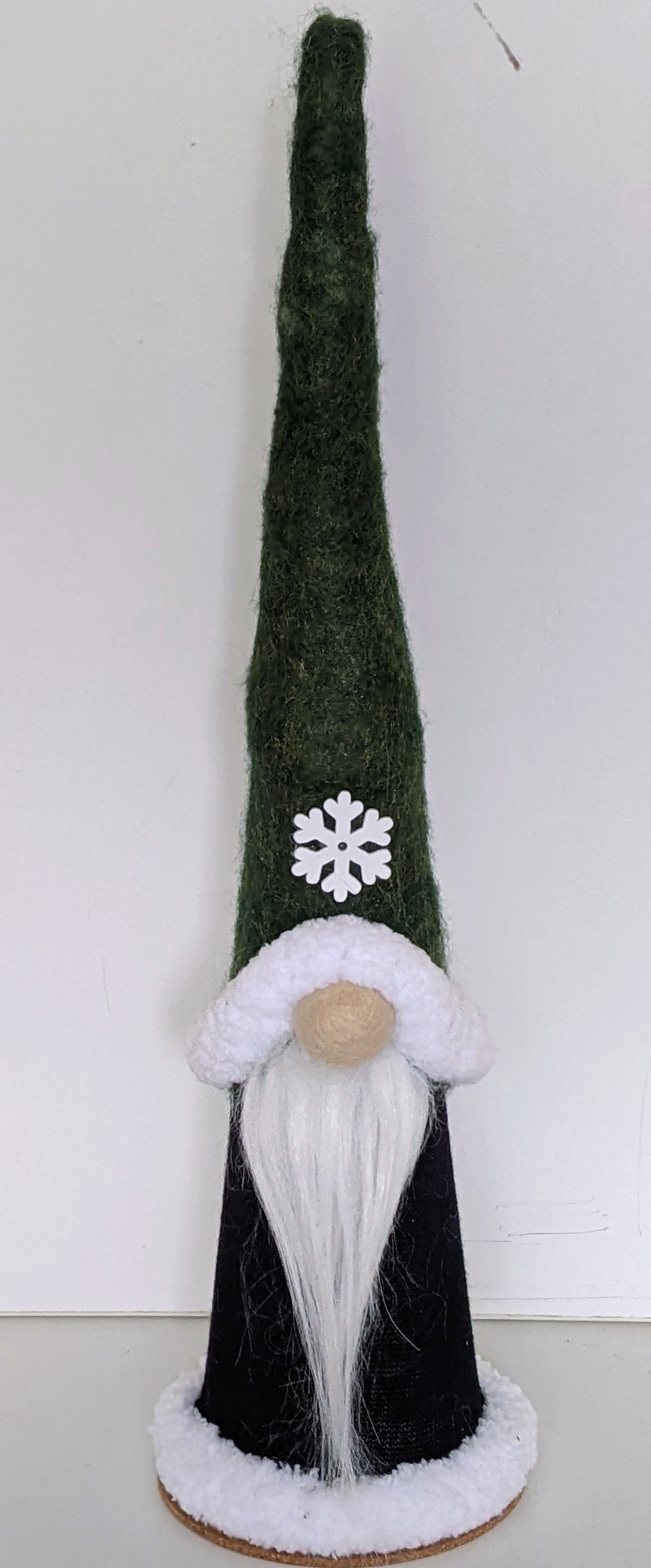 Christmas Gnome, Green and White. Felt.