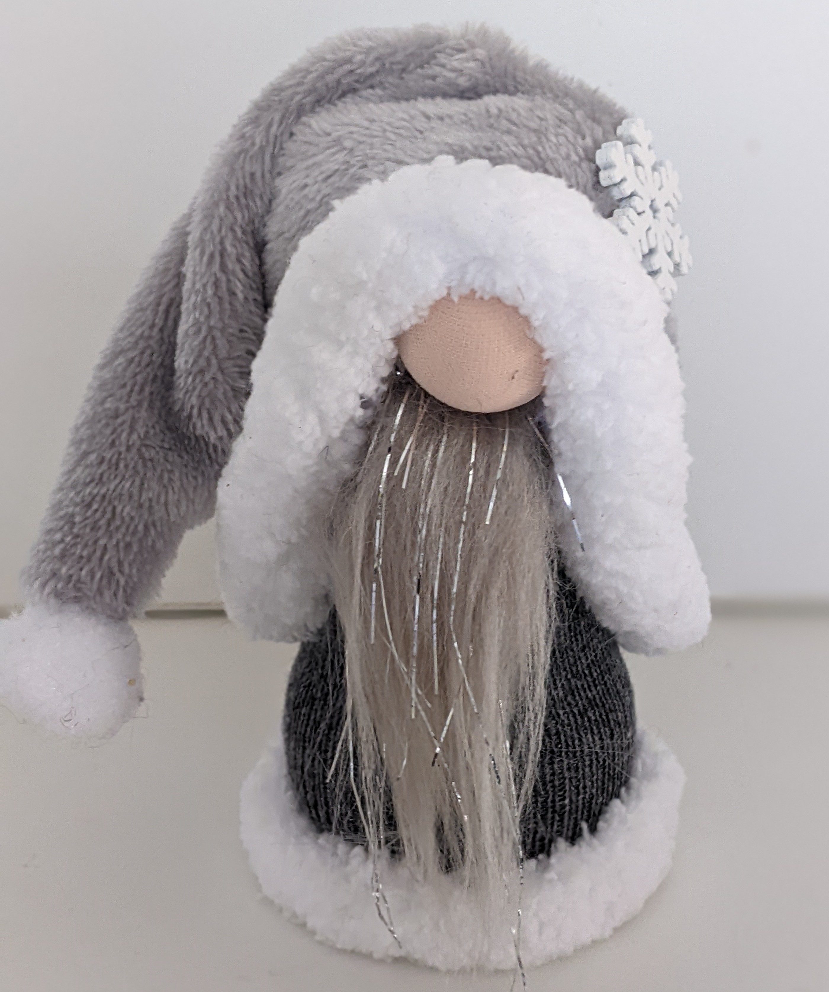 Small Christmas Gnome. Knitted, Fleece.