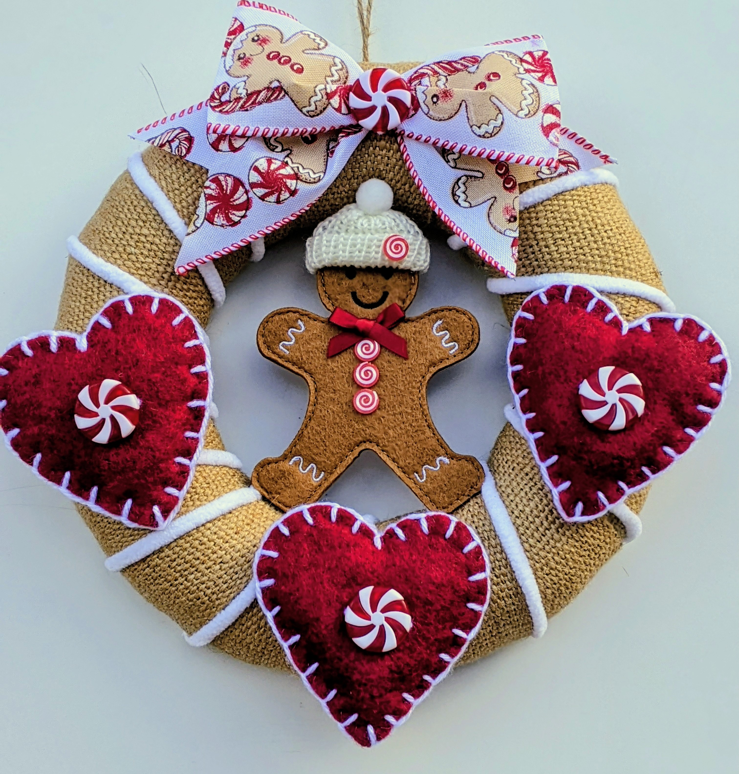 Christmas Gingerbread Man Wreath.