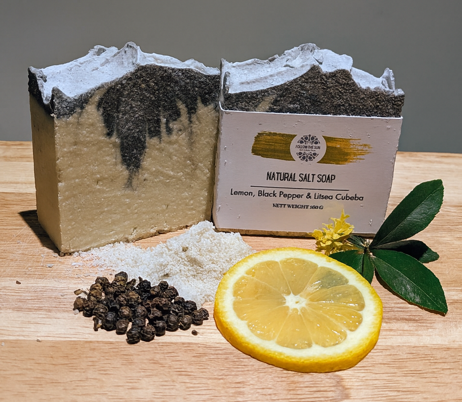 Natural Salt Soap, Lemon, Black Pepper & Litsea