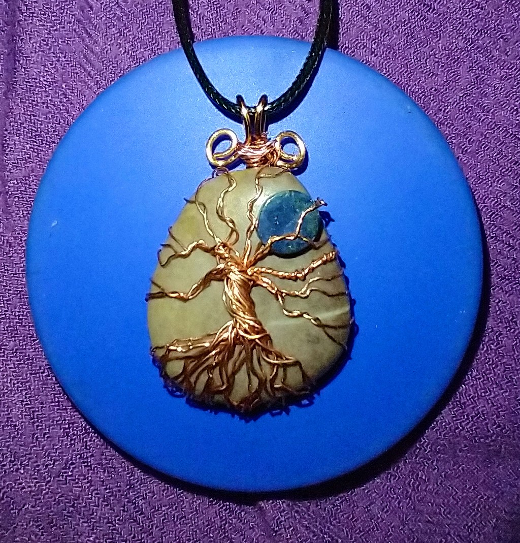 Tree of Life Pendant with Lapis Lazuli moon