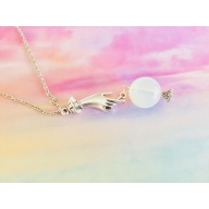 Fortune teller necklace , crystal ball necklace , spiritual jewellery , tarot jewelry , hand necklace