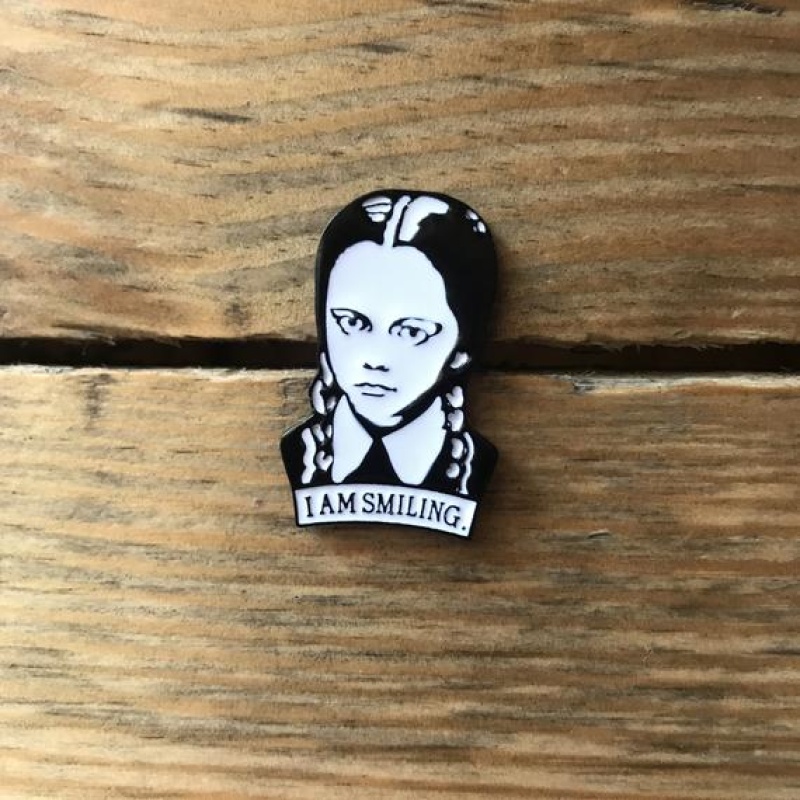 offer Wednesday Adams Enamel Brooch - I am Smiling