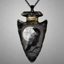 Hecate Goddess of the Moon Goth, Gothic black raven necklace pendant