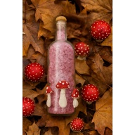 Mushroom Glass Bottle with Bubble Gum Bath Salts - Aromatherapy Bath Salts - Handmade Spa Gift