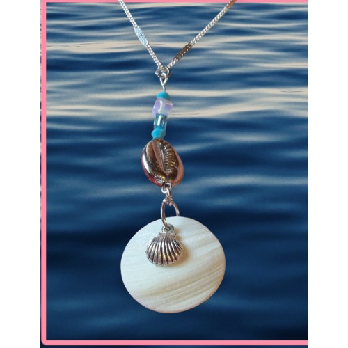 Silver plated shell pendant