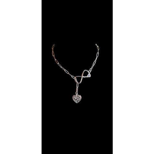Silverplated heart infinity pendant