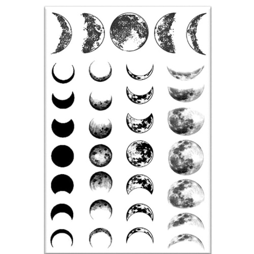 Temporary Tattoos - Long-Lasting Waterproof - Moon Phases