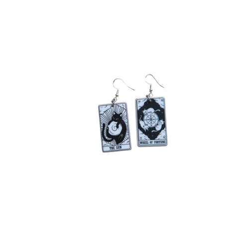 Cat tarot card earrings