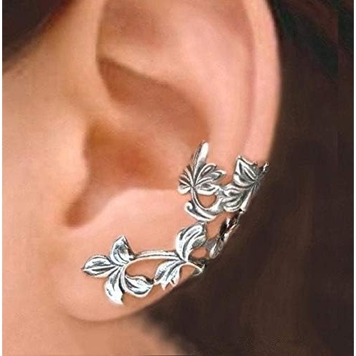 Mystical Leaf Ear Clip Earrings Retro Hollow Clip for Women 2 Ear Cuffs