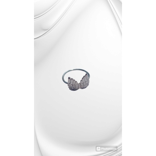 Angel wings sterling silver ring (M)