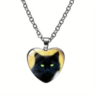 Black Cat Pendant Necklace good luck