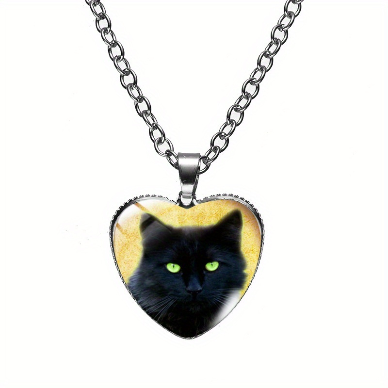Black Cat Pendant Necklace good luck