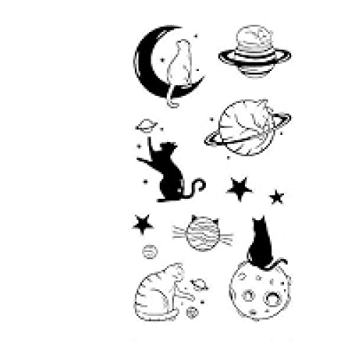 Temporary Tattoos - Waterproof - Animals in Space cats
