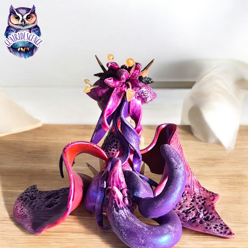 Twilight Bloom Dragon Sculpture