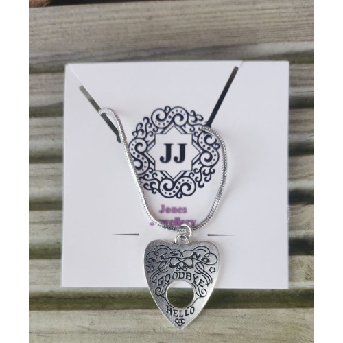 Silver plated planchette pendant