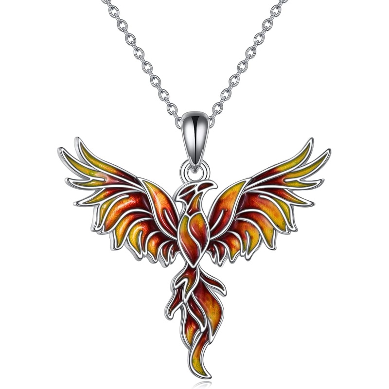 Phoenix Rising Pendant 925 Sterling Silver Necklace