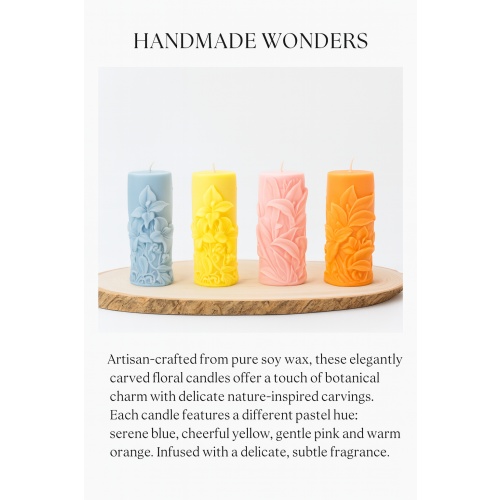 Floral candles of 4