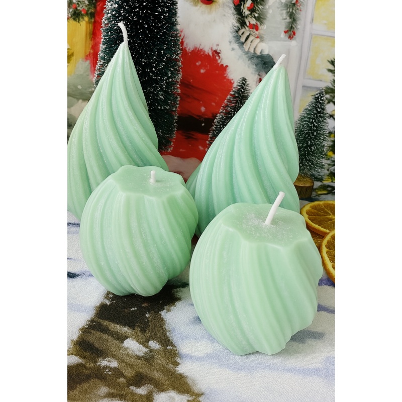 Christmas Spiral Candle-Handmade Soy wax Holiday Decoration