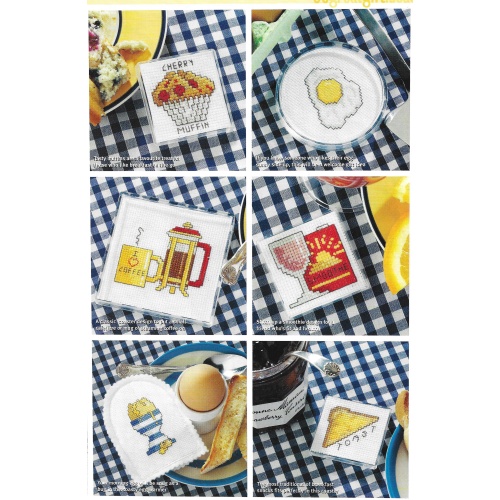 Breakfast Ideas Cross Stitch Patterns - 50 designs fridge magnets, coasters