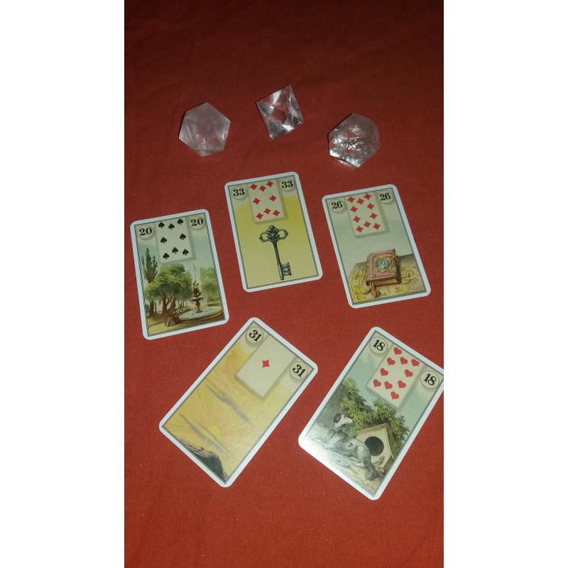 Madame Lenormand reading with FIVE CARDS.