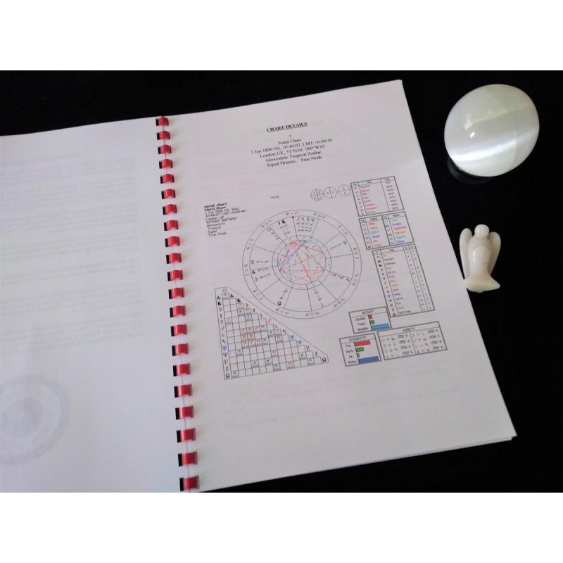 Personalised Astrology Natal Birth Chart+Report - Printed + Comb-Bound 20+ pages posted + digital copy