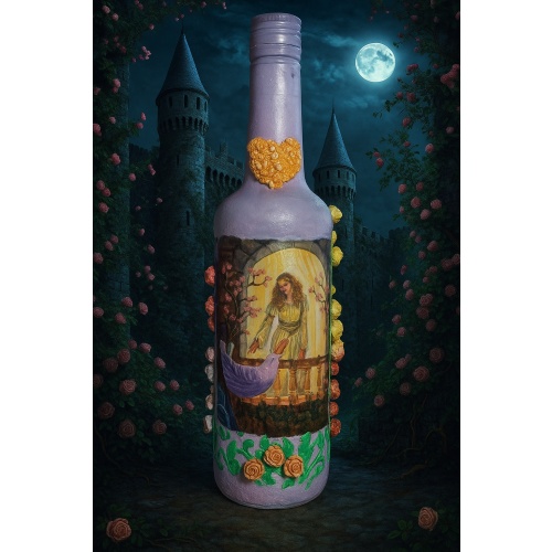Romeo and Juliet Decoupage Bottle. A Timeless Gift of Love. Whispers of Love: A Verona-inspired Decoupage Bottle