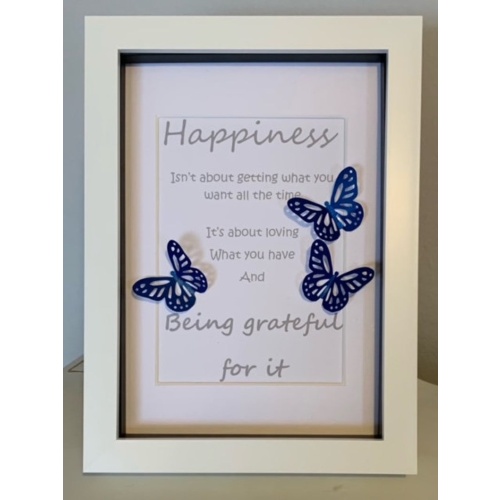 home decor, Happiness, butterflies, blue, wall art