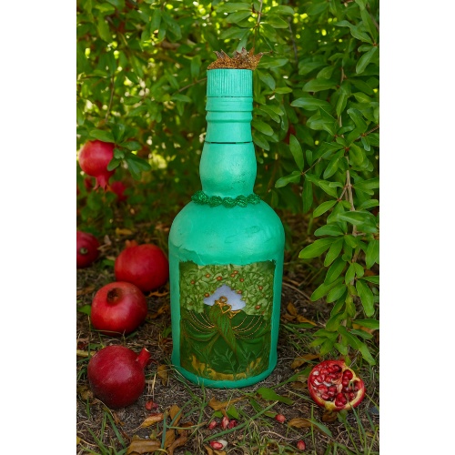 Greek Goddess Persephone decoupage bottle. Decorated bottle handmade. Hand painted decor. Witchy Altar tool