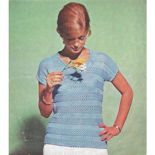 Vintage Knitting pattern Cap Sleeve Jumper