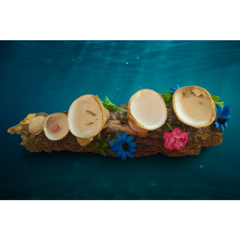 “Nature’s Embrace Candle Base – Pine Bark, Shells & Floral Harmony”