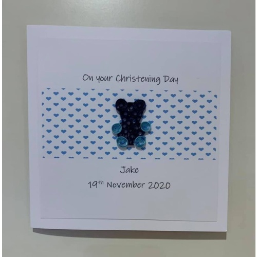 Christening card handmade - boy