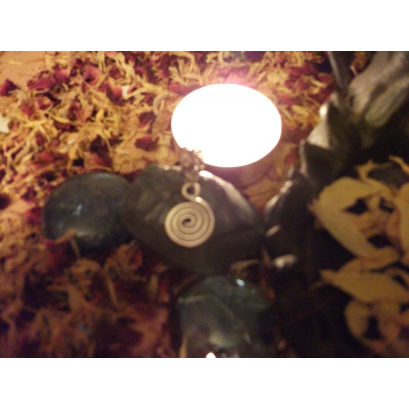 Blessed Spiral Charm with Magickal Candle  for Good Health